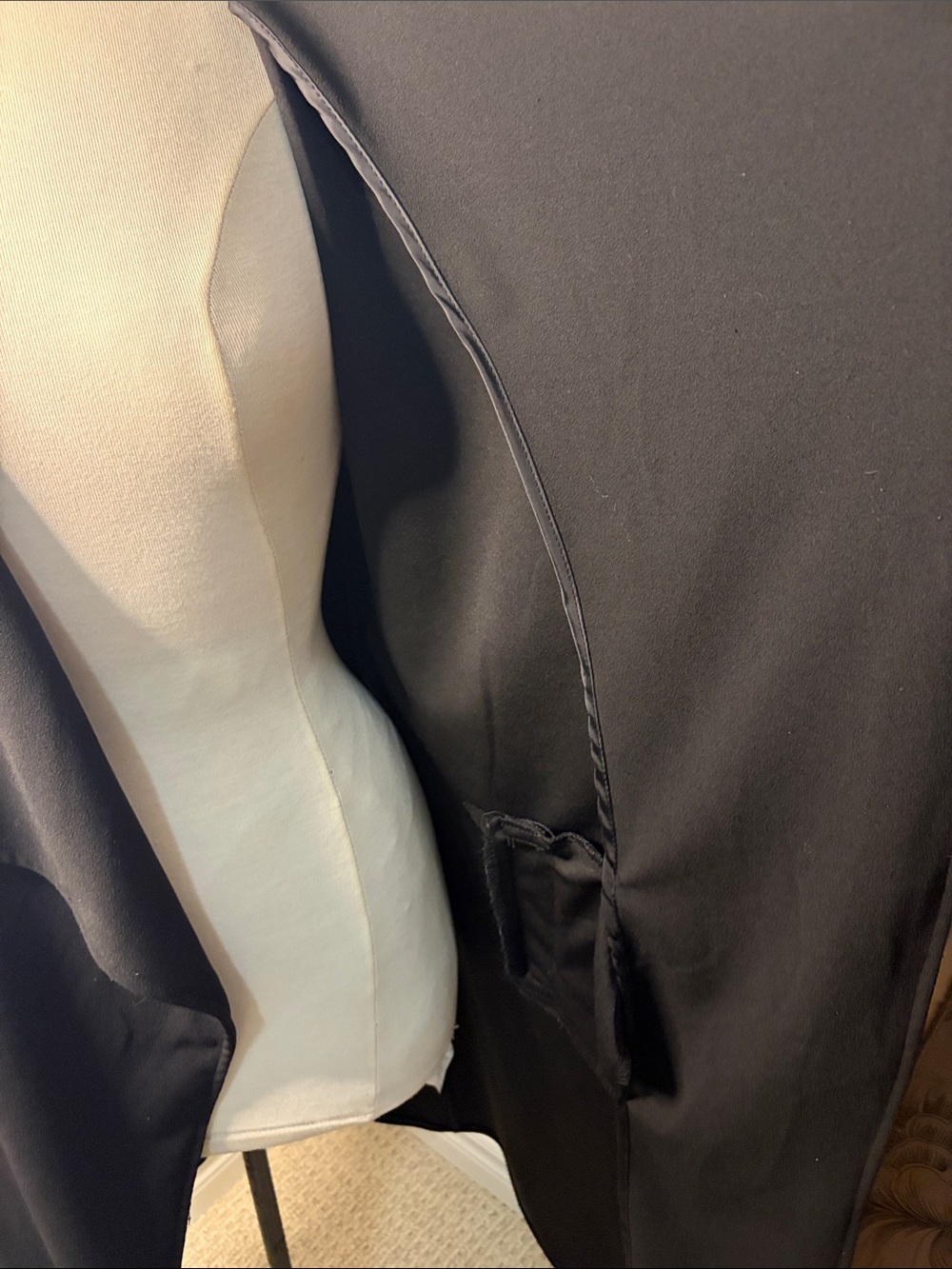 REVAMPED Black Waterfall Duster Coat SIZE LARGE - Picture 12 of 13